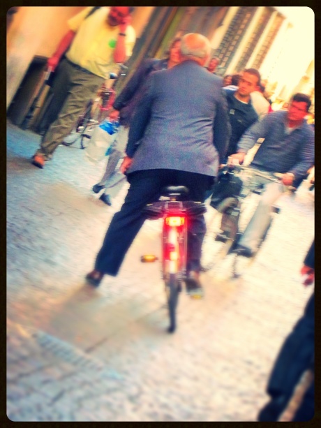 Italian man on bike